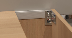 Прихований меблевий регульований підвіс Italiana Ferramenta LIBRA H7 (лівий) для коробів верхнього і нижнього ярусів під запрессовку для планки.