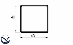 Труба квадратна пустотіла алюмінієва анодована 40x40x2мм L=5950 мм алюміній Brush