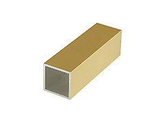 Труба квадратна пустотіла алюмінієва анодована 30х30, золото для меблевих конструкцій довжина 5,95м (ціна 1пог.м)