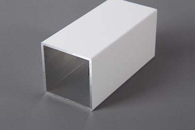 Труба квадратная алюминиевая 45x45x2мм L= 5950 мм белая для мебельных конструкций