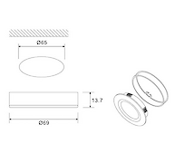 LED-світильник врізний/накладний Leda, холодне біле світло