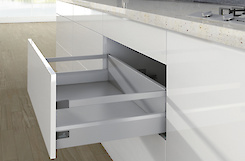 Продольный релинг Hettich для ящика ArciTech L=350 правый серебристый